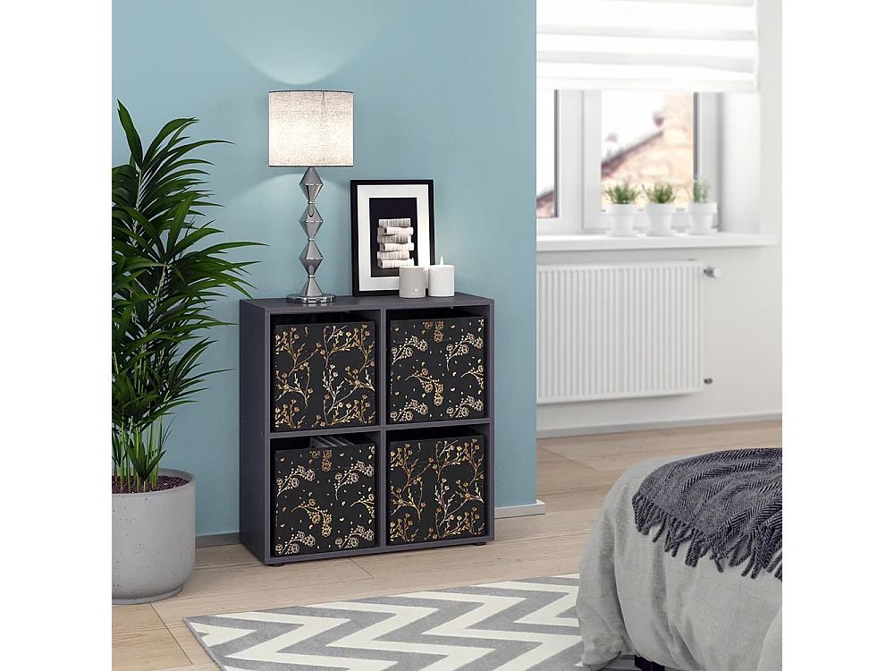 Meuble de rangement cube noir 72.6x29x72 tetra