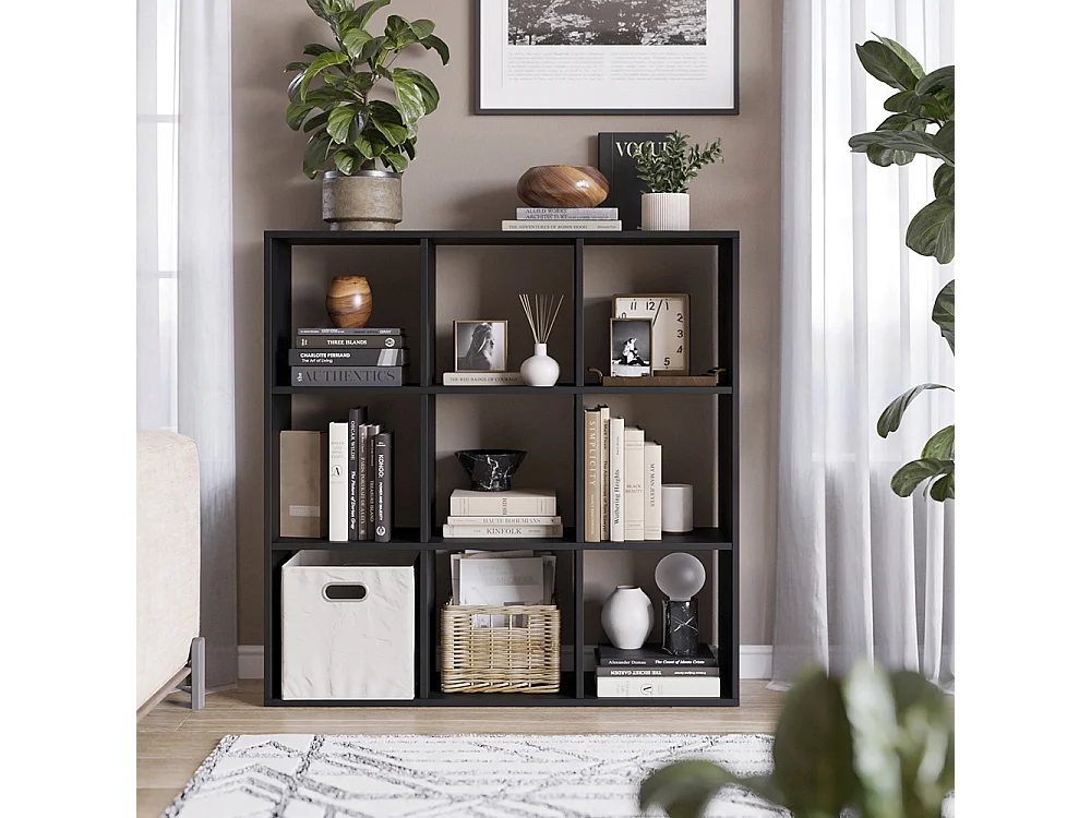 Meuble de rangement cube noir 104x29x108 nove