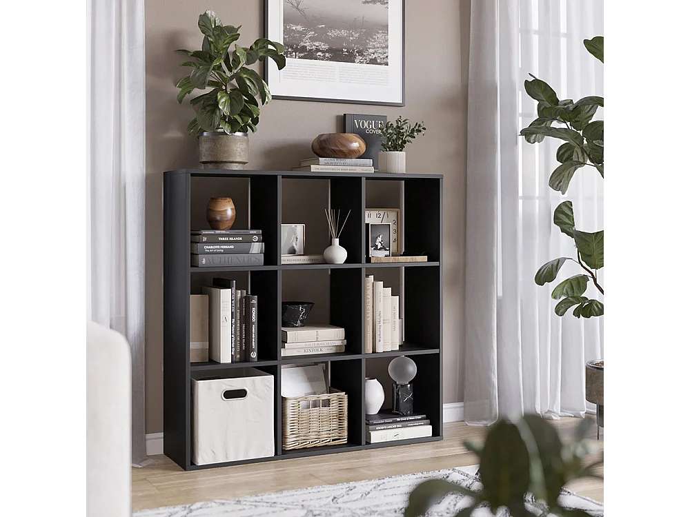 Meuble de rangement cube noir 104x29x108 nove