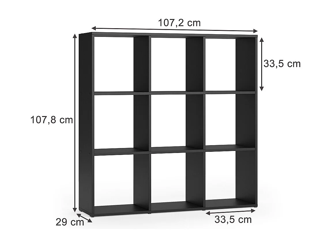 Meuble de rangement cube noir 104x29x108 nove