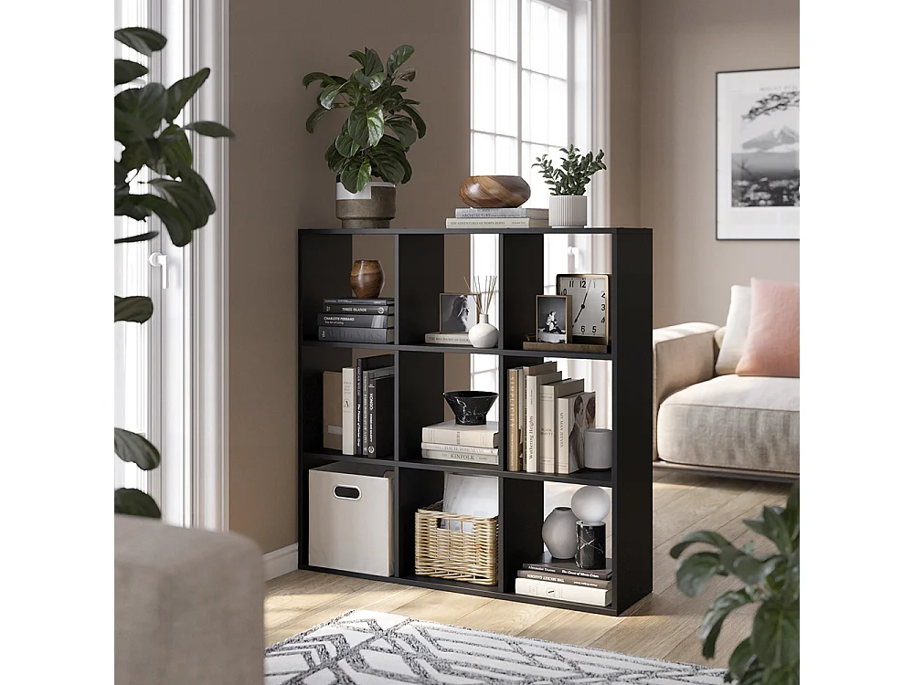 Meuble de rangement cube noir 104x29x108 nove