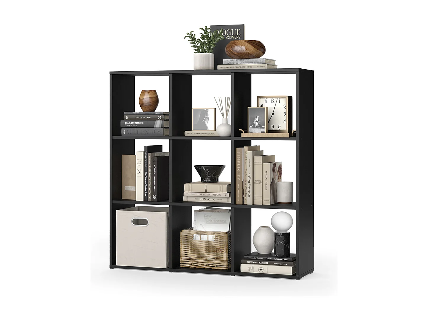Meuble de rangement cube noir 104x29x108 nove
