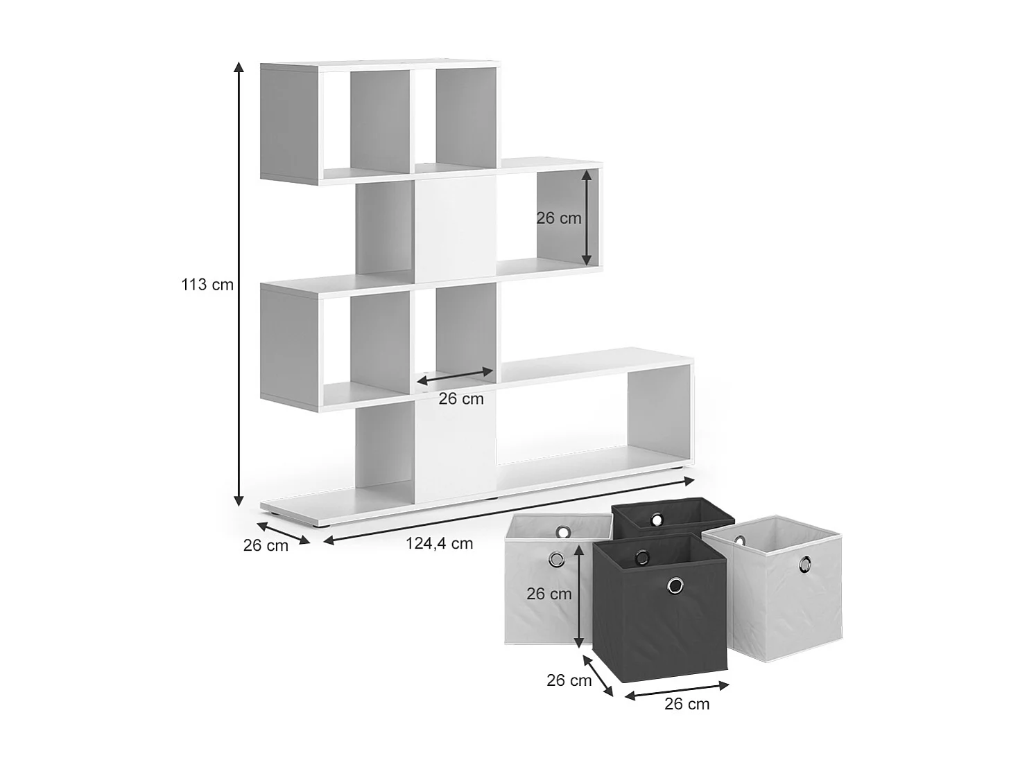Separador de ambientes blanco 124.4x26x113 hylda
