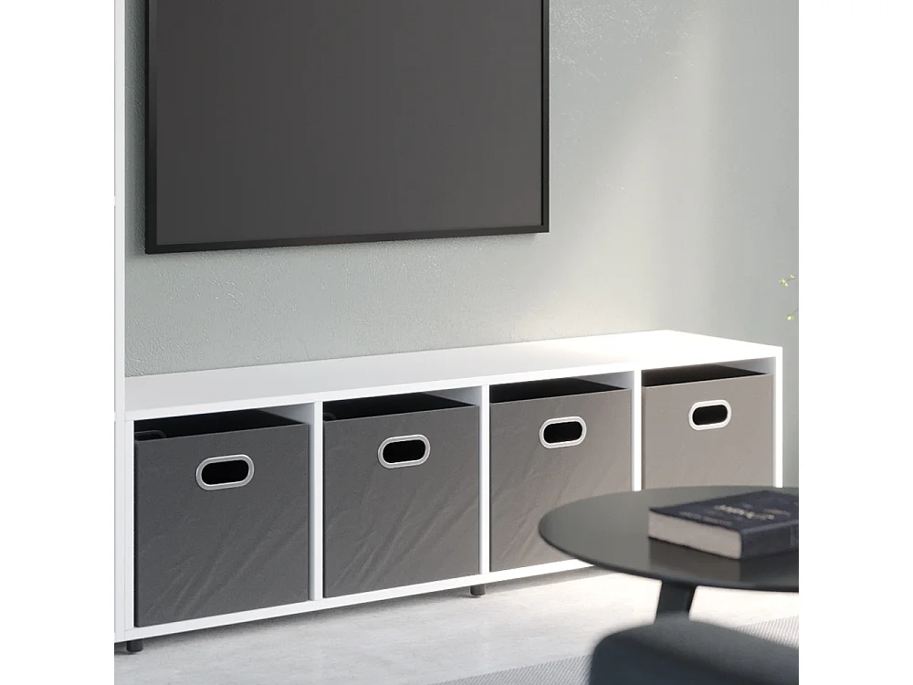 Meuble de rangement cube blanc 142.5x33x36.2 ludus