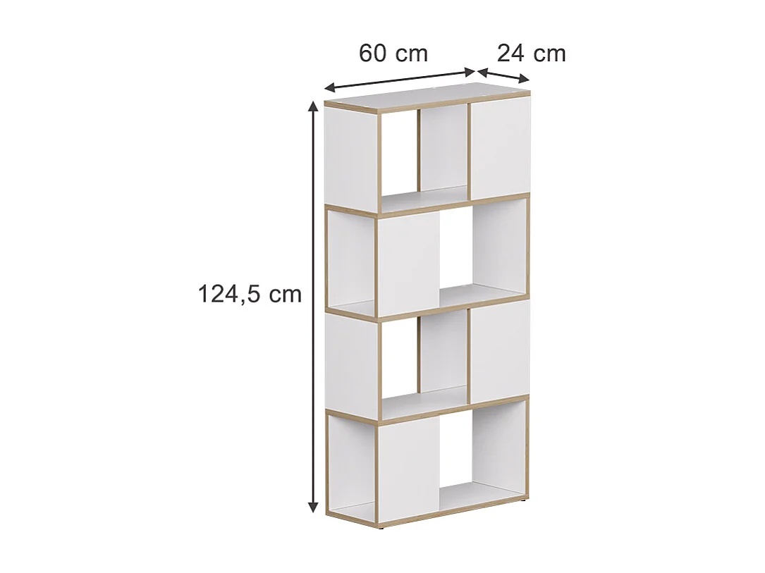 Raumteiler weiß/eiche 60x24x124.5 eneos