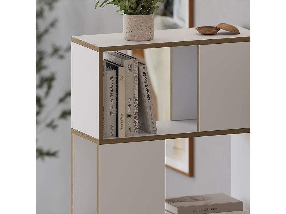 Séparation de pièce blanc/chêne 60x24x124.5 eneos