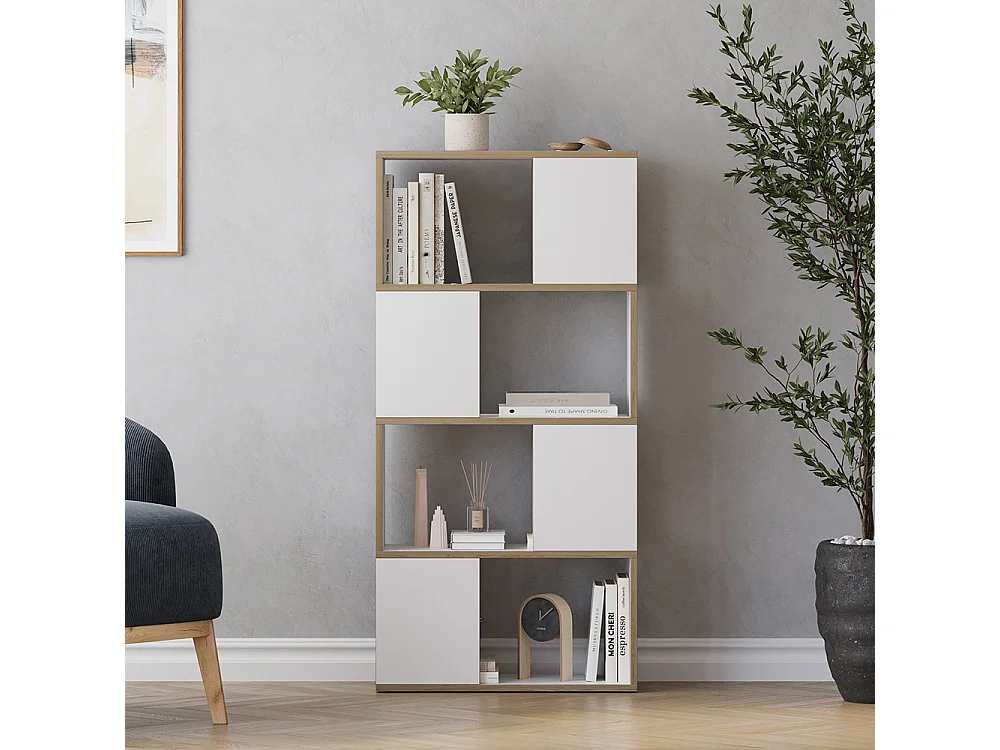 Séparation de pièce blanc/chêne 60x24x124.5 eneos