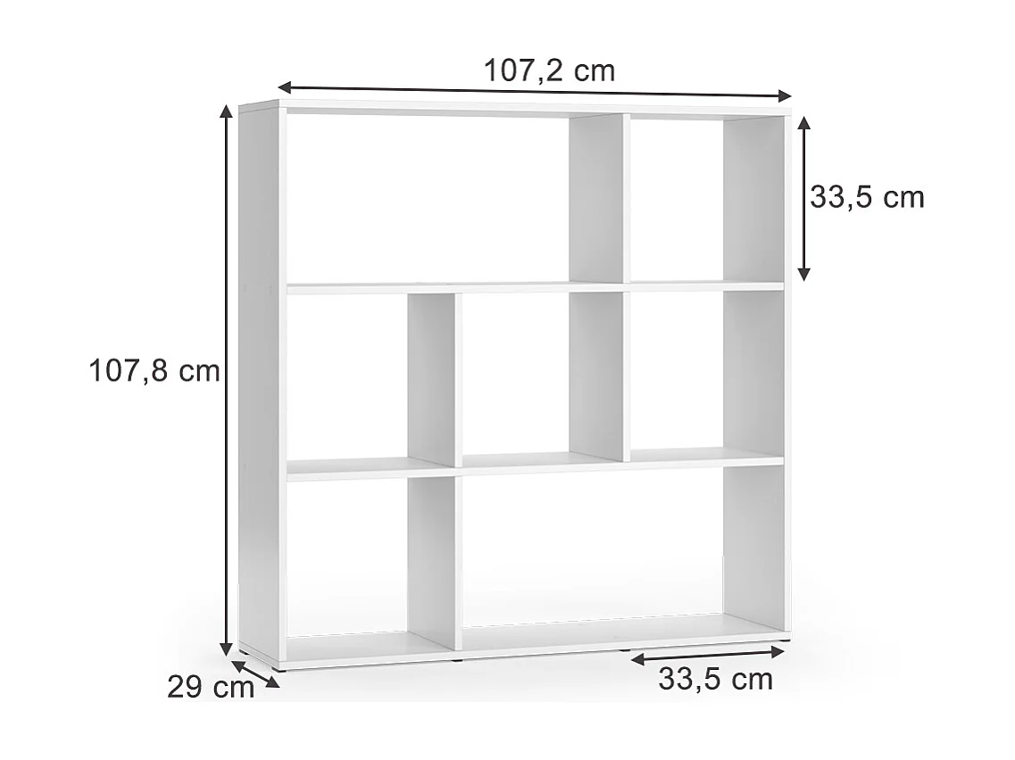 Meuble de rangement cube blanc 107.2x29x107.8 nove