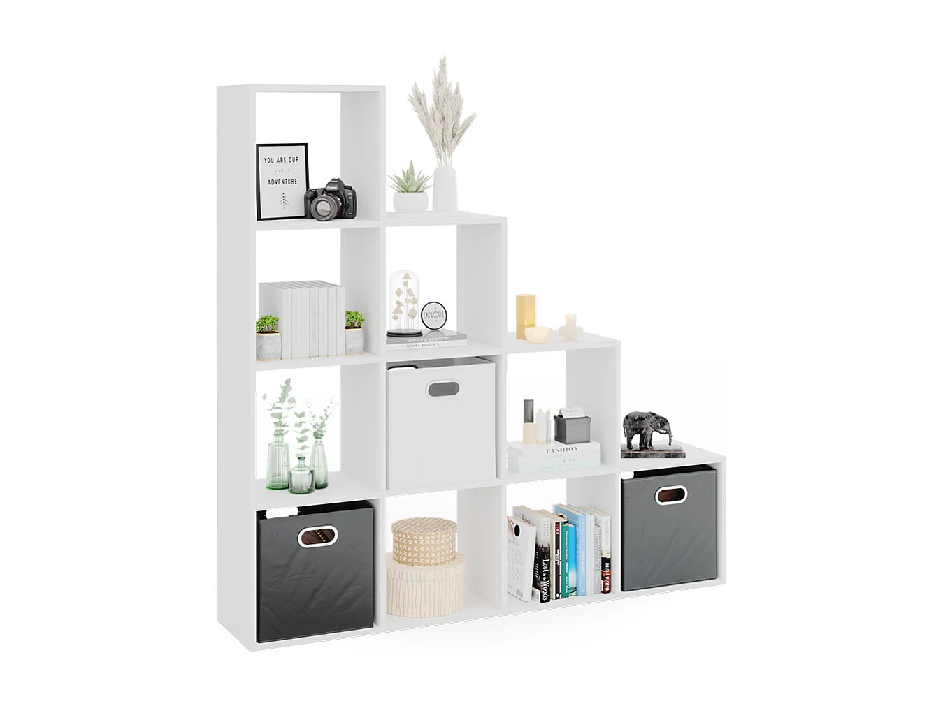 Scaffale per scale bianco 142.5x29x140