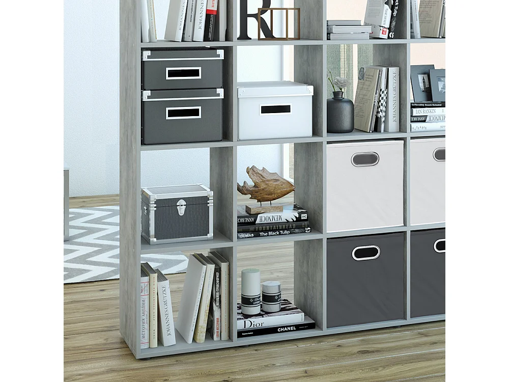 Meuble de rangement cube gris 138.5x29x142.5 karree