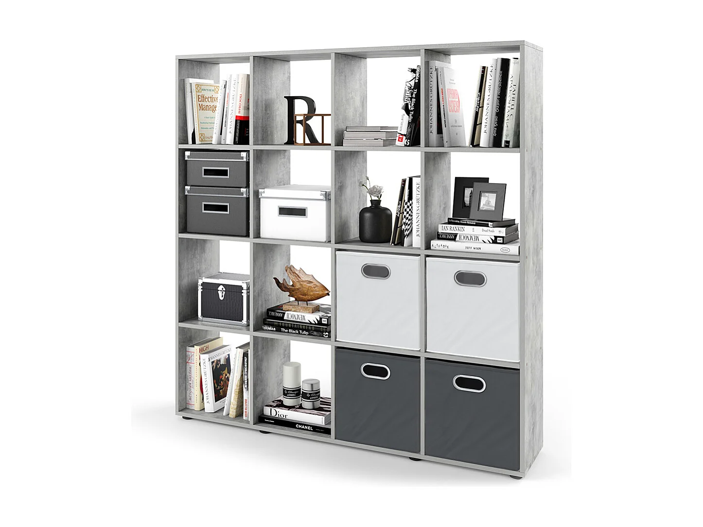 Meuble de rangement cube gris 138.5x29x142.5 karree