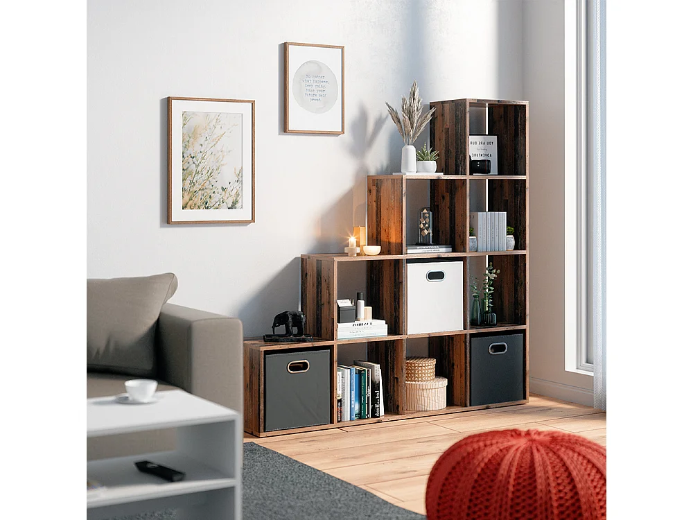 Treppenregal antikholz 142.5x29x140