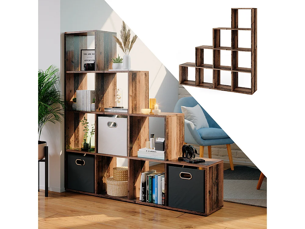 Étagère bois antique 142.5x29x140