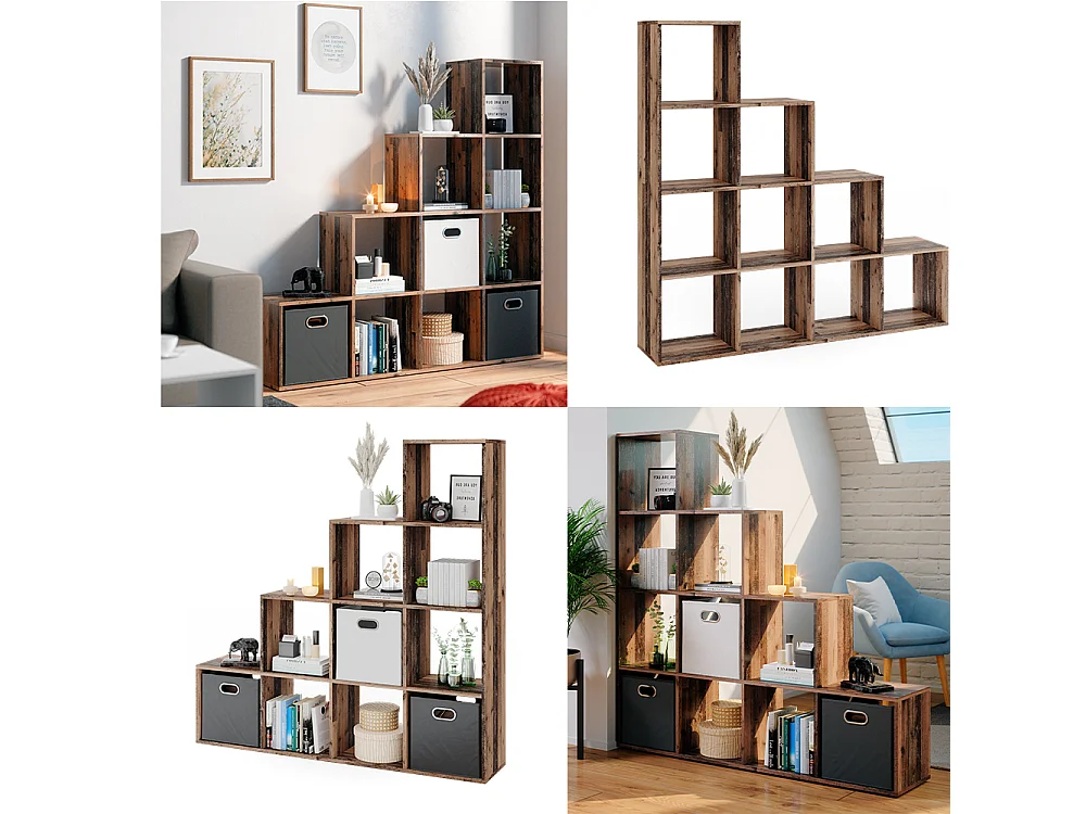 Étagère bois antique 142.5x29x140