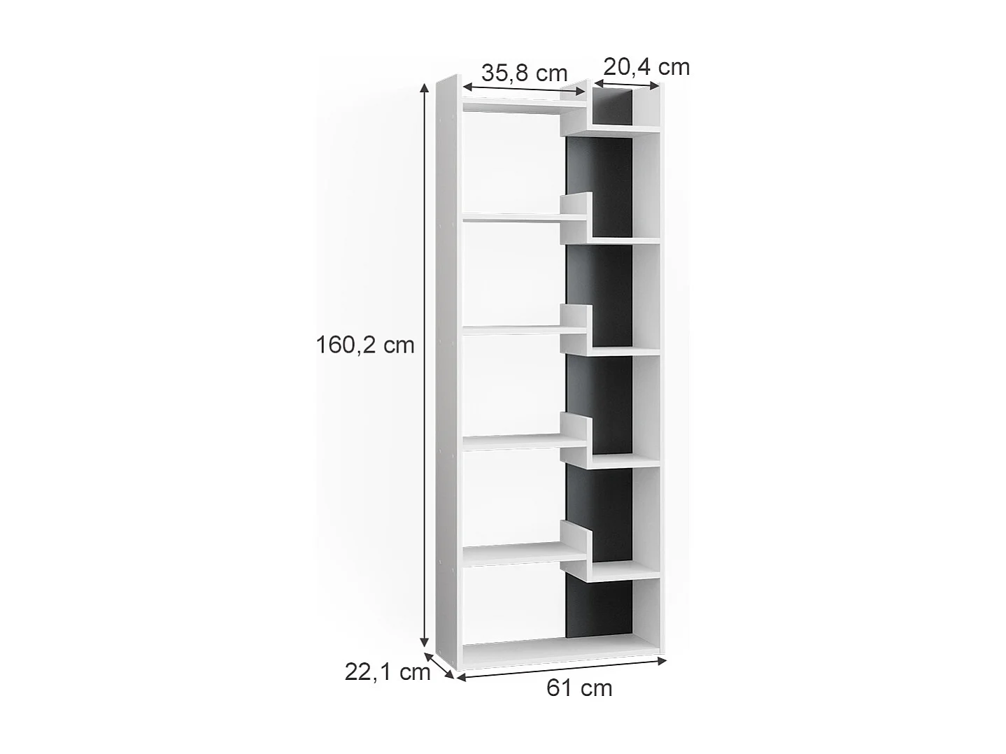 Raumteiler anthrazit 61x22.1x160.2 fico
