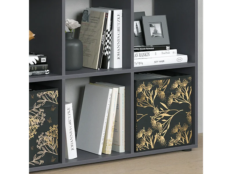 Meuble de rangement cube noir 104x29x108 nove