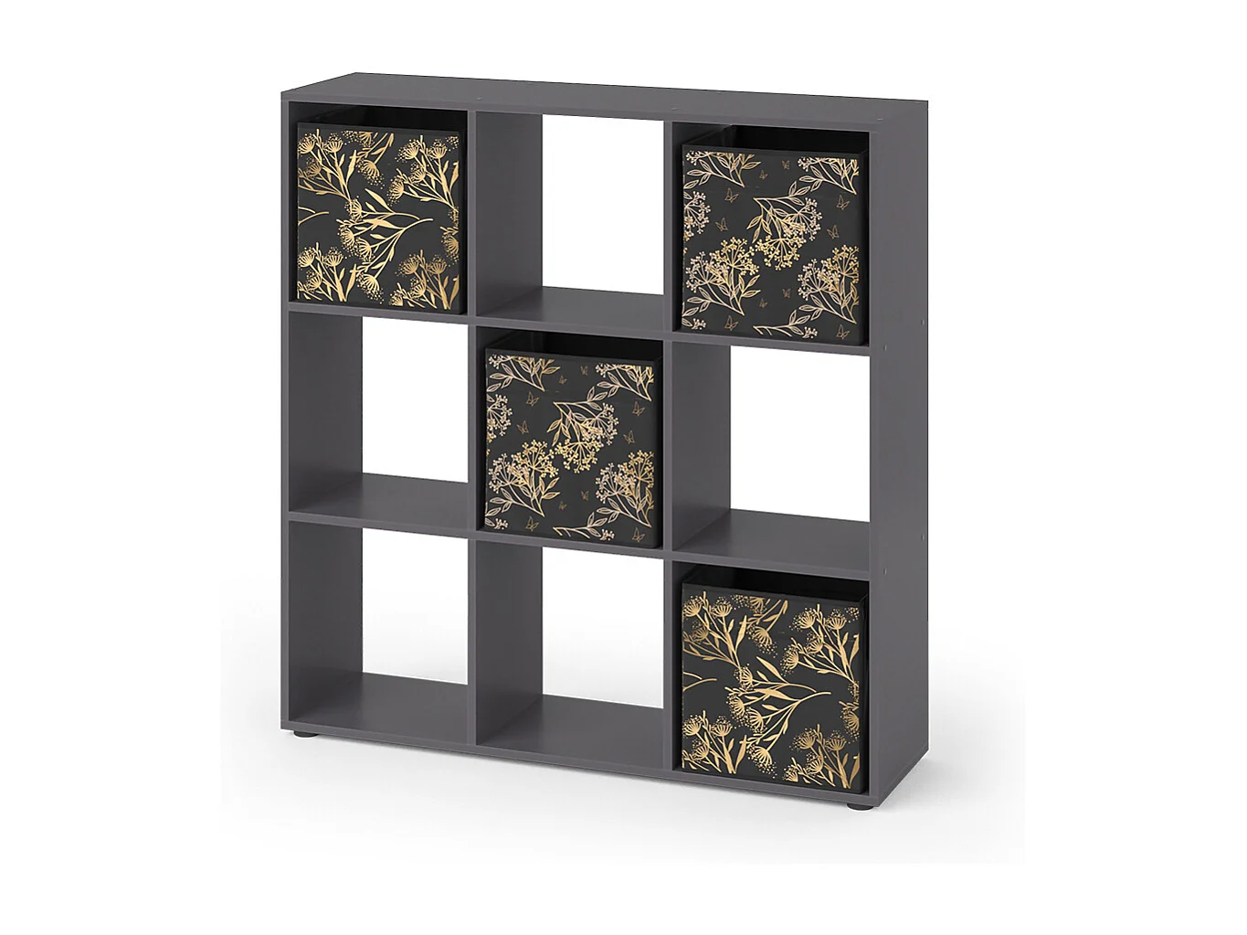 Meuble de rangement cube noir 104x29x108 nove