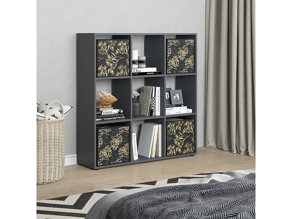 Meuble de rangement cube noir 104x29x108 nove