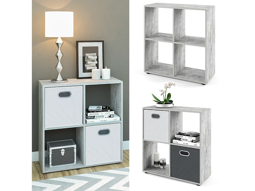 Meuble de rangement cube béton 72.6x29x72 tetra