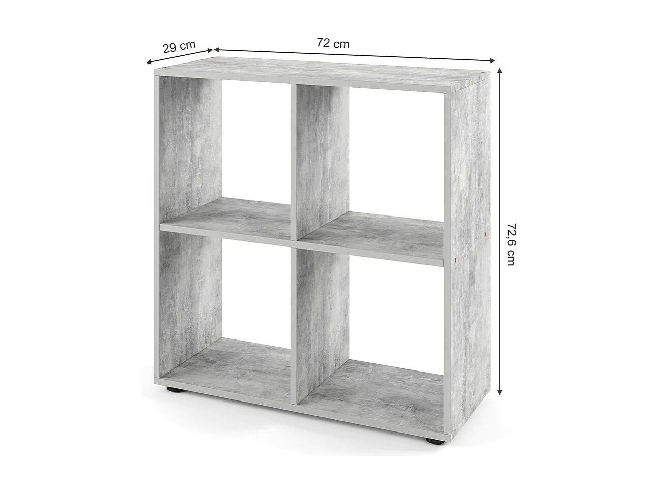 Meuble de rangement cube béton 72.6x29x72 tetra
