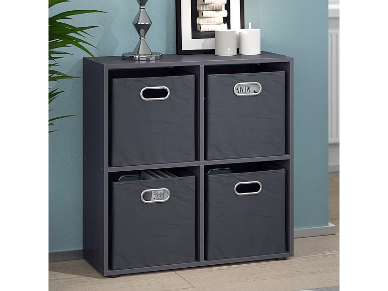 Meuble de rangement cube gris 72.6x29x72 tetra