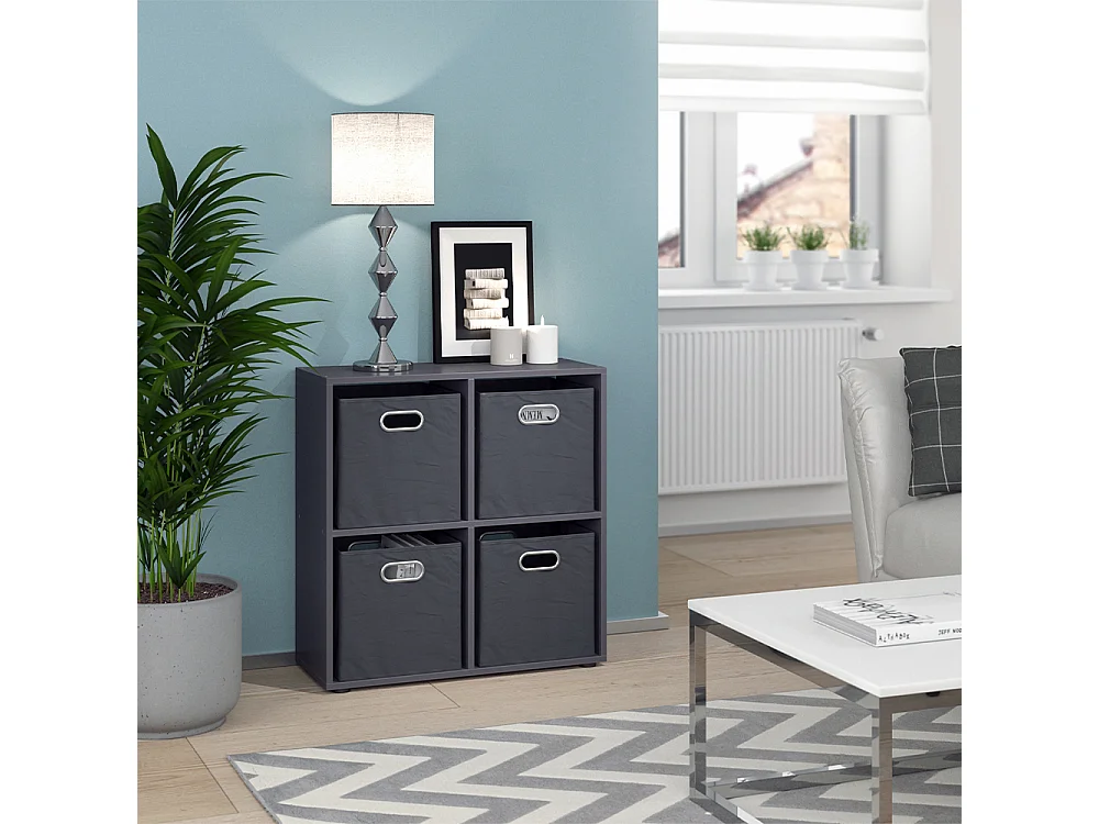 Meuble de rangement cube gris 72.6x29x72 tetra