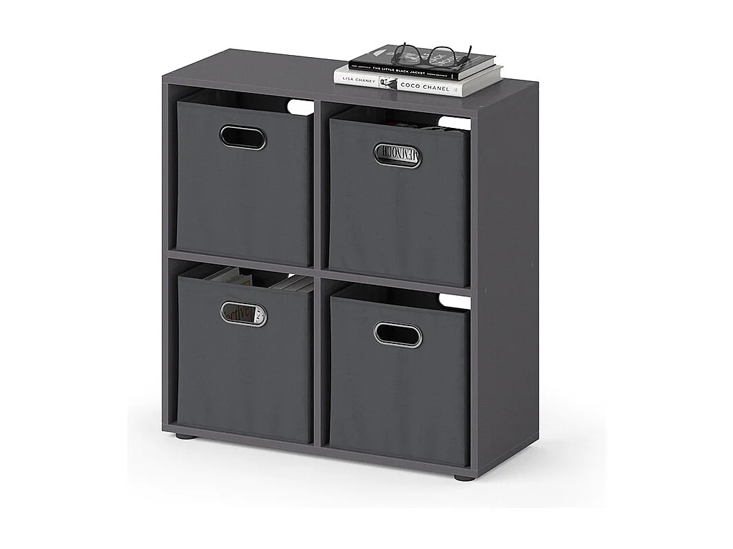 Meuble de rangement cube gris 72.6x29x72 tetra