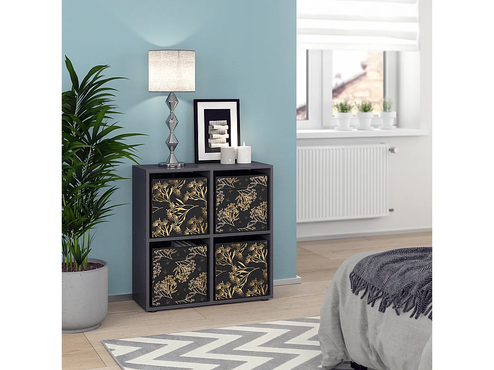 Meuble de rangement cube noir 72.6x29x72 tetra