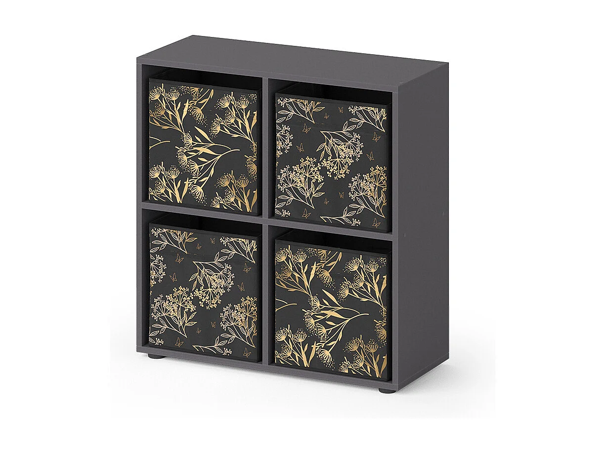 Meuble de rangement cube noir 72.6x29x72 tetra
