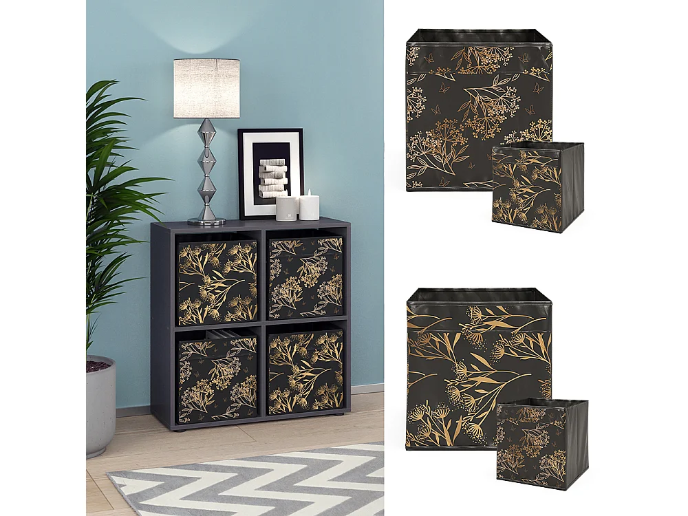 Meuble de rangement cube noir 72.6x29x72 tetra