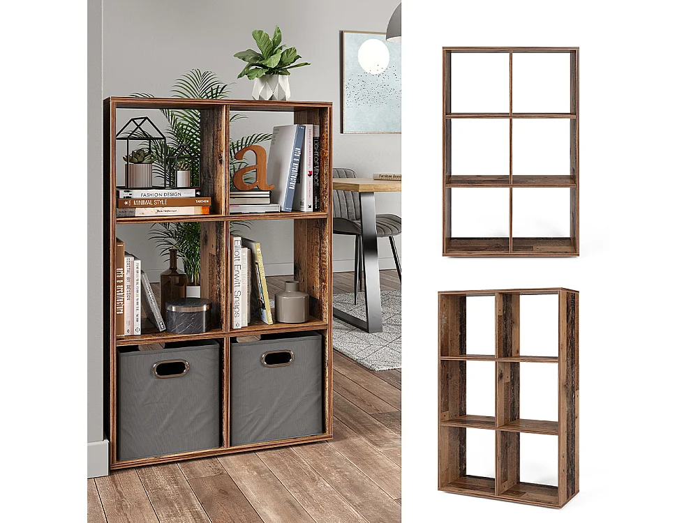 Meuble de rangement cube bois antique 72x29x107.8