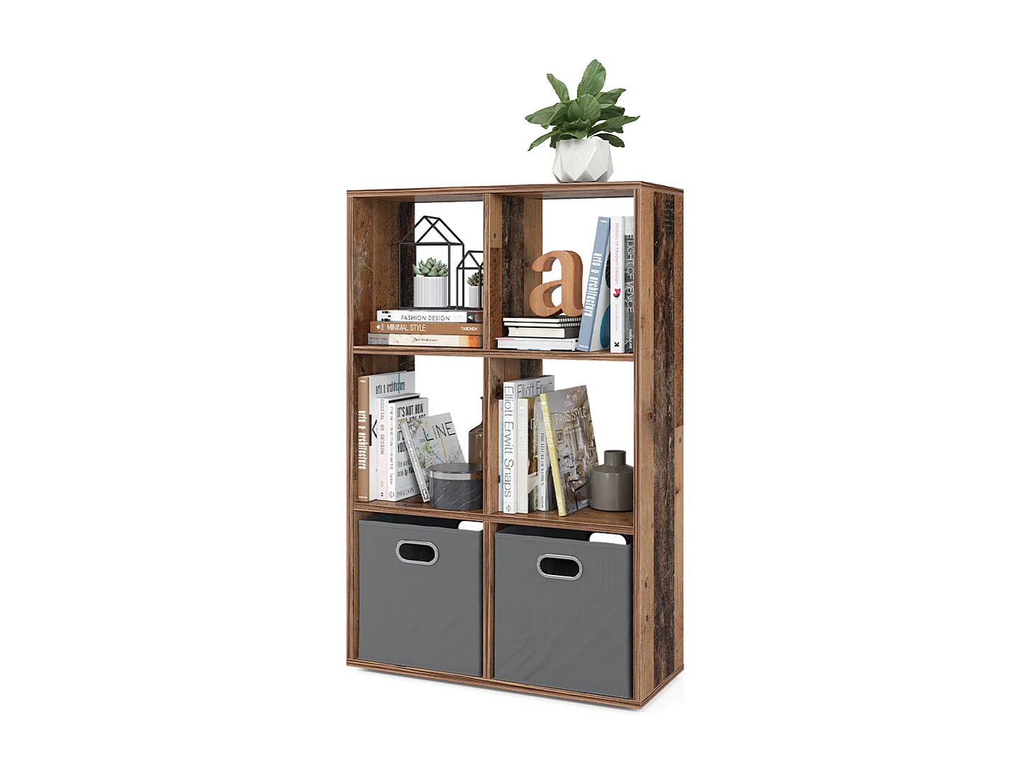 Meuble de rangement cube bois antique 72x29x107.8