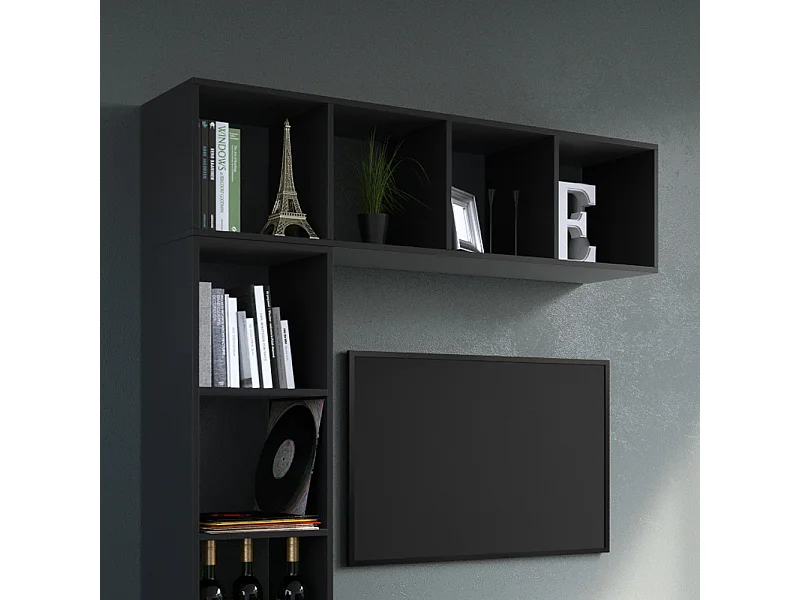 Meuble de rangement cube noir 142.5x33x36.2 ludus