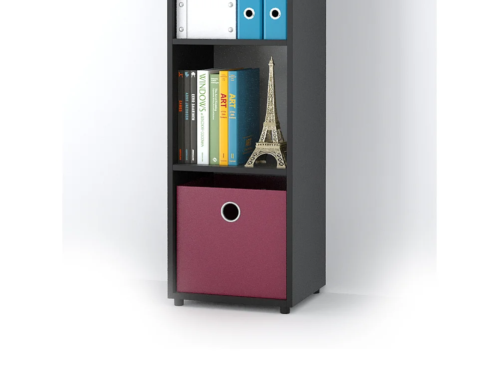 Meuble de rangement cube noir 142.5x33x36.2 ludus