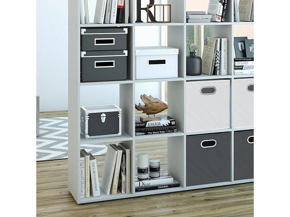 Meuble de rangement cube blanc 138.5x29x142.5 karree