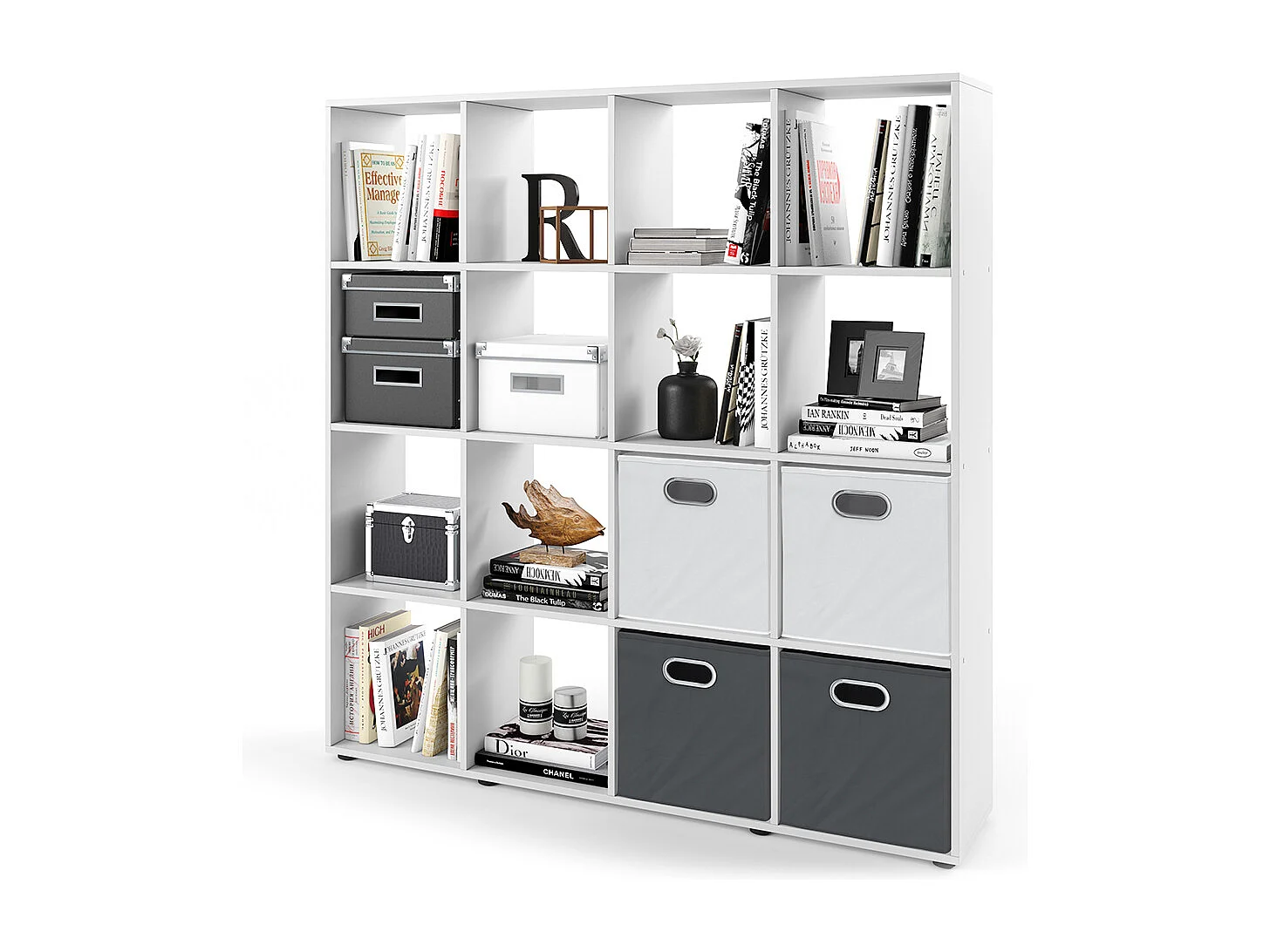 Meuble de rangement cube blanc 138.5x29x142.5 karree