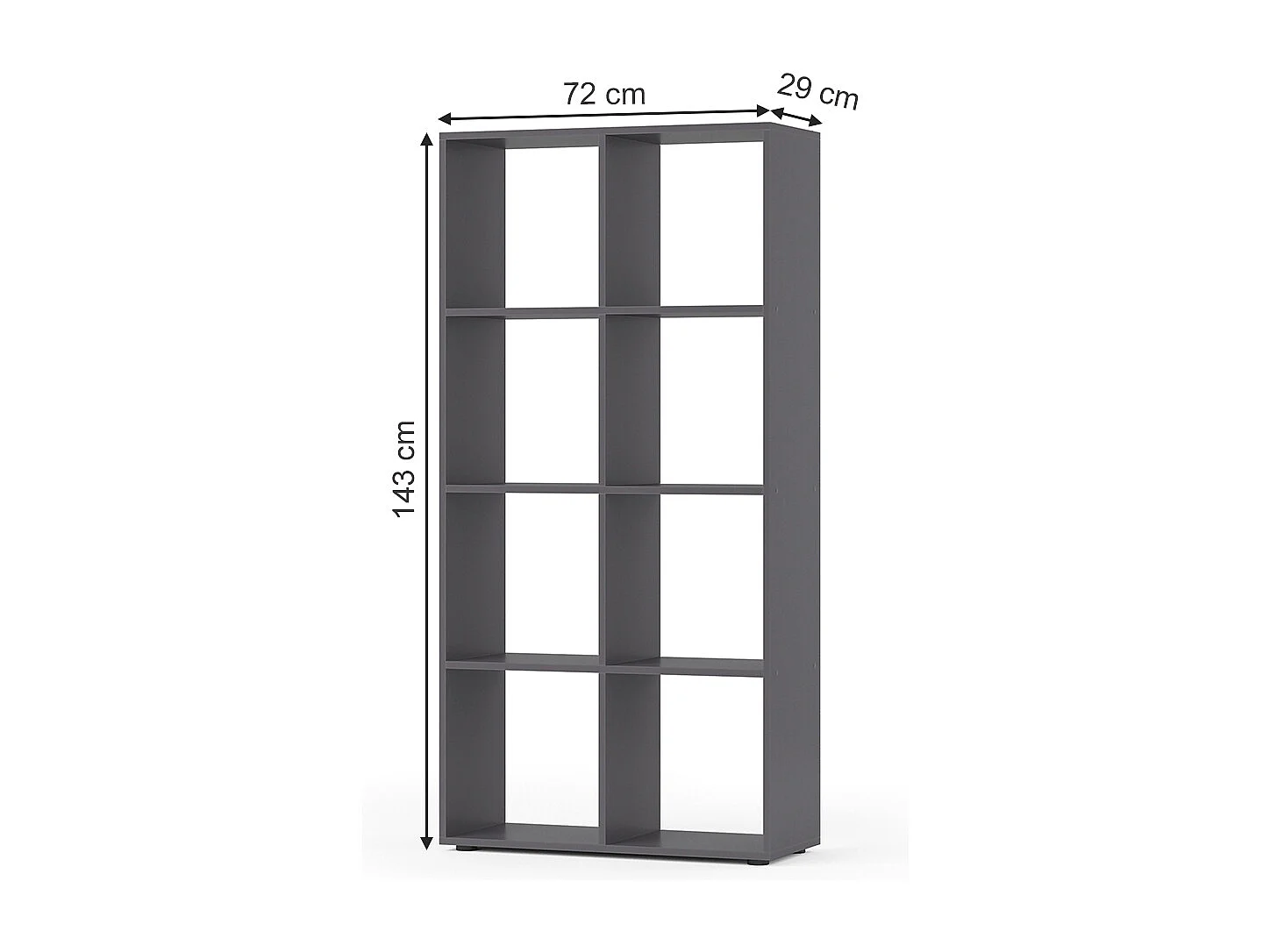 Meuble de rangement cube gris 143x29x72 scutum