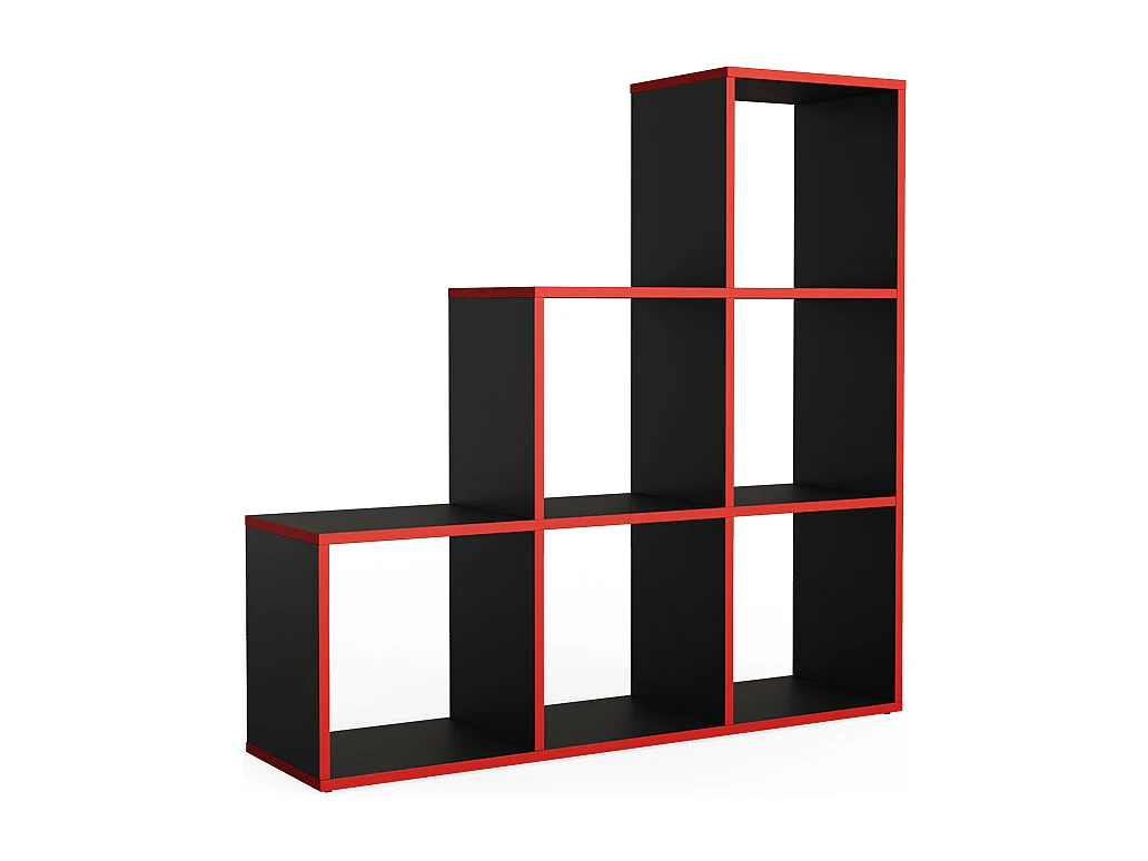 Étagère noir/rouge 107.2x29x107.8