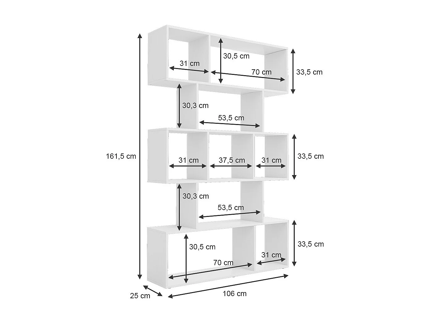 Room Divider biały 106x25x161.5 aramis