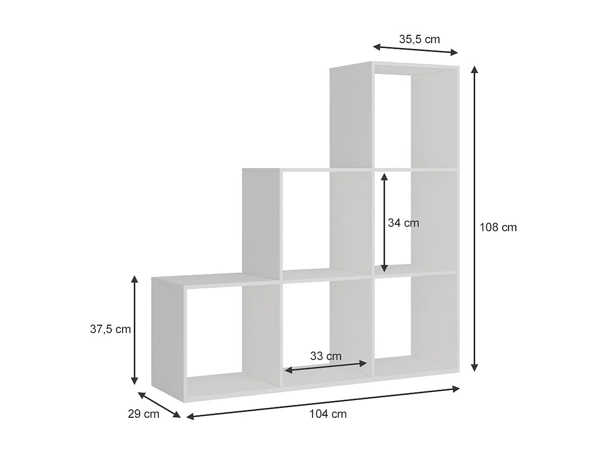 Scaffale per scale bianco 104x29x108 theresa