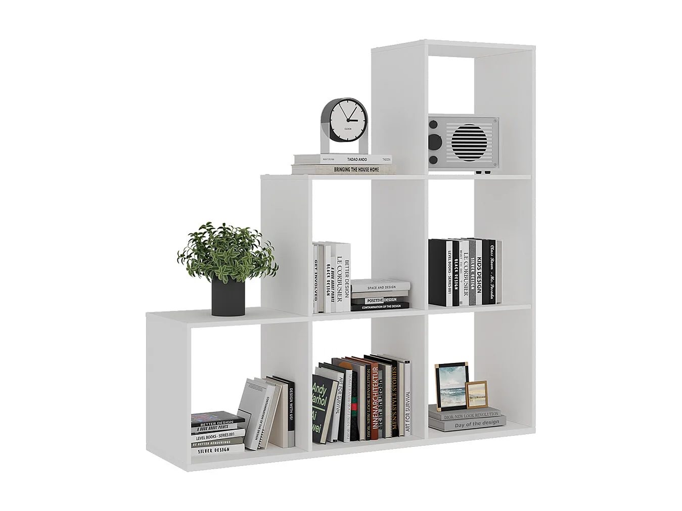 Scaffale per scale bianco 104x29x108 theresa