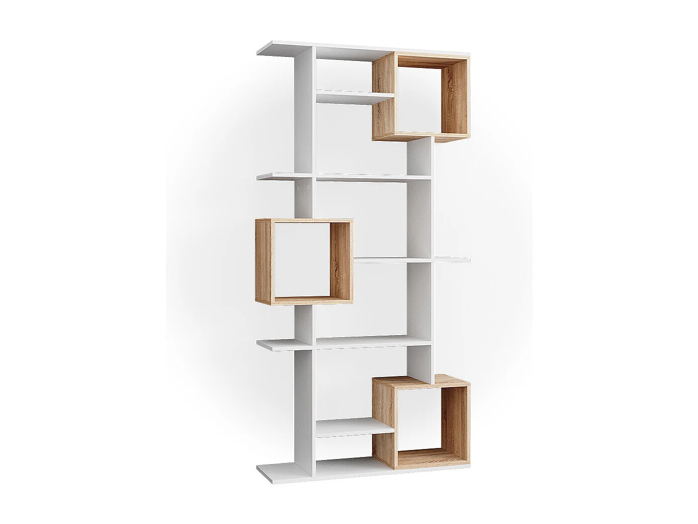 Meuble de rangement cube blanc/sonoma 92x29x187.7 cube