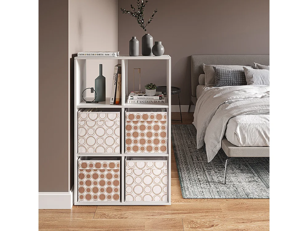 Meuble de rangement cube blanc 72x29x107.8