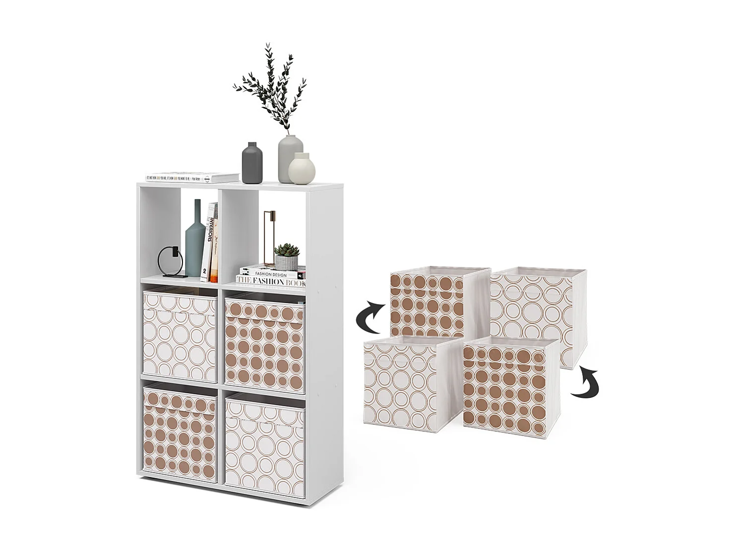 Meuble de rangement cube blanc 72x29x107.8