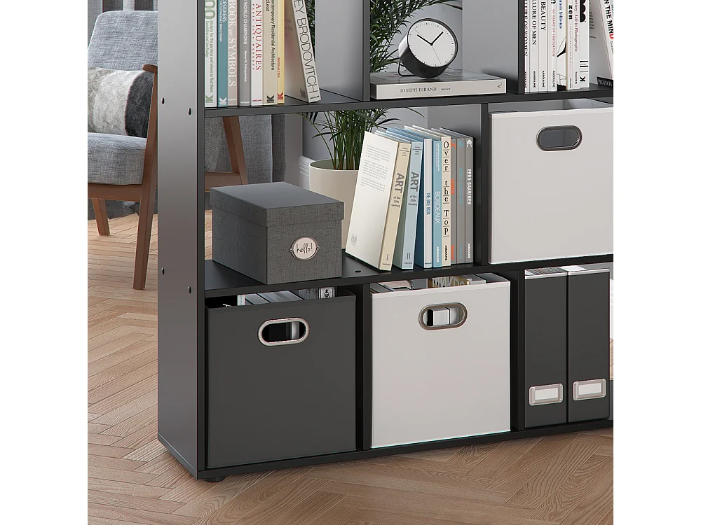 Meuble de rangement cube noir 131.6x29x143 pilar