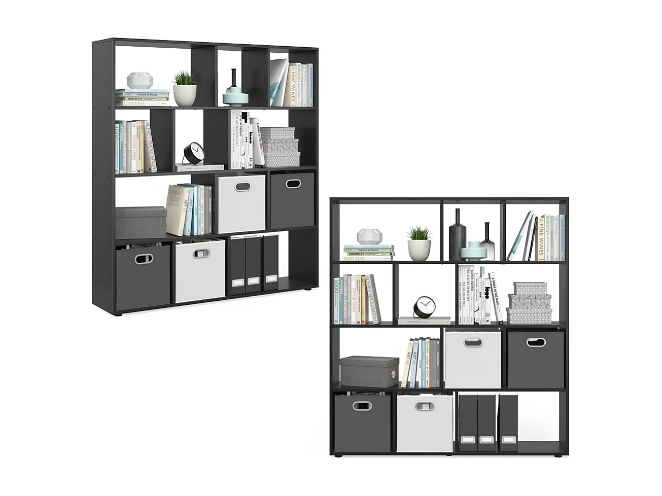 Meuble de rangement cube noir 131.6x29x143 pilar
