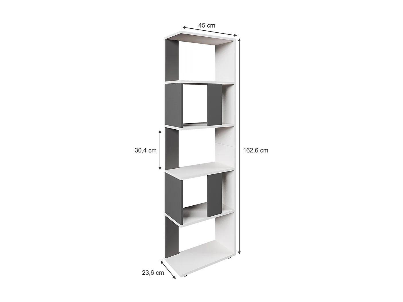 Room divider anthracite/white 45x23.6x162.6