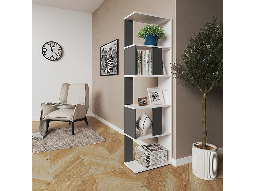 Room divider anthracite/white 45x23.6x162.6