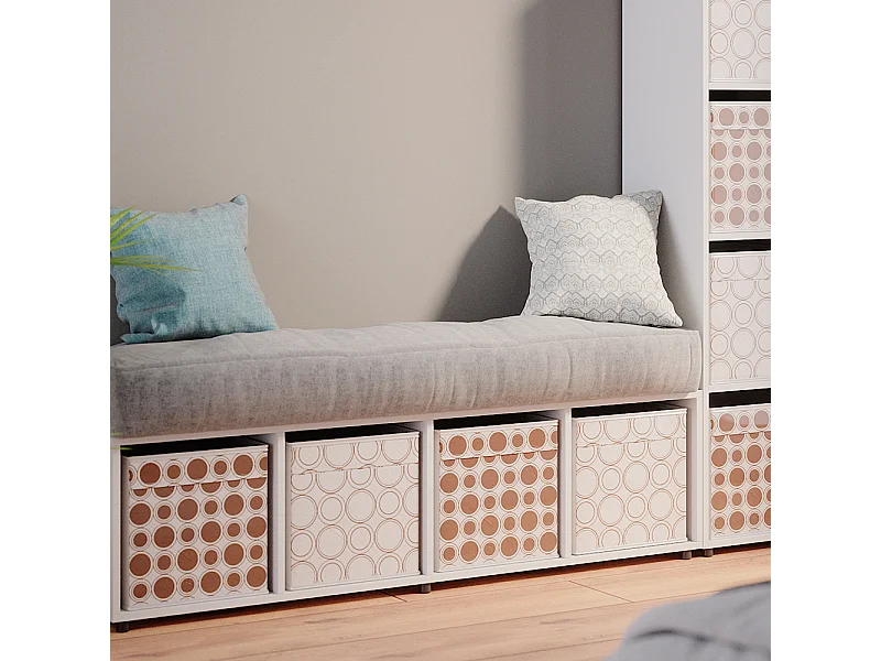 Meuble de rangement blanc 142.5x33x36.2 ludus