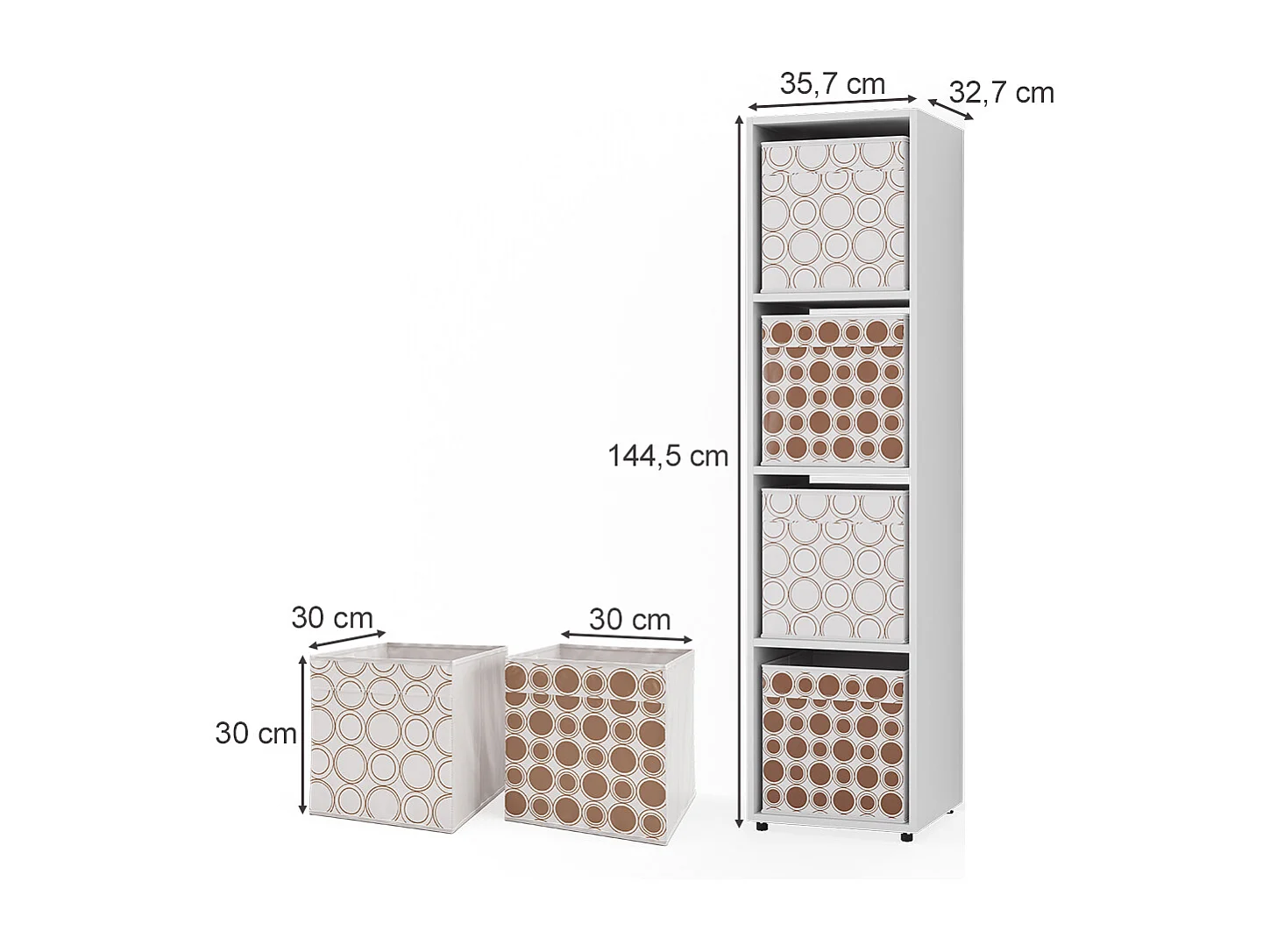 Meuble de rangement blanc 142.5x33x36.2 ludus